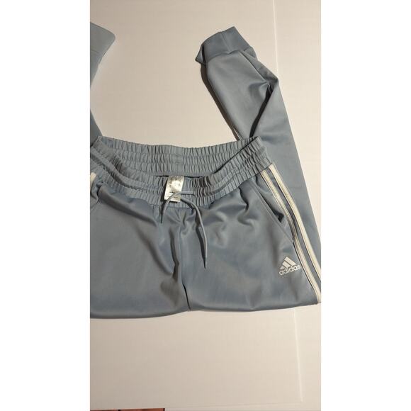 Adidas Women's Blue White 3-Stripe AEROREADY Joggers - Picture 1 of 4